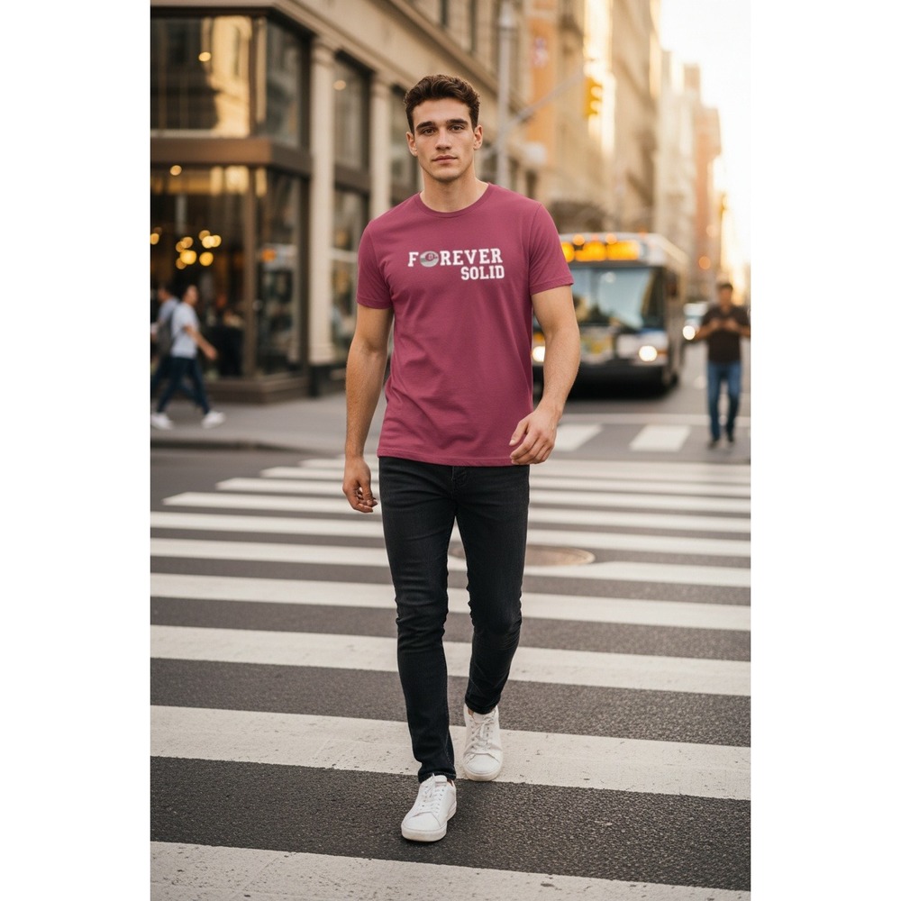 GILDAN DryBlend "FOREVER SOLID" Burgundy Tee - Size Medium, Moisture-Wicking